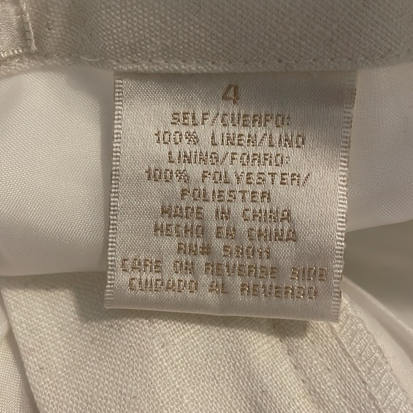 Vintage Lucy Pereda White 100% Linen Pants - Picture 5 of 6